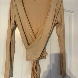 Women's Tan Wrap Top